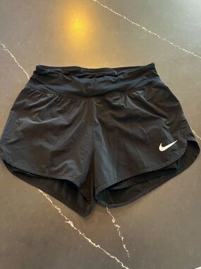 Nike Black Womens Running Shorts with White Swoosh